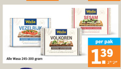 1 4 90 100 wasa since vezelrijk vezels riche volkoren granen farine sesamzaadjes sesam luchtige textur texture free geroosterde rijk rogge jaar hetzelfde recept pak 