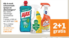 1 2 3 90 100 500 merk schoonmaak sprays allesreinigers dettol allesreiniger sprankelende citroen ml m.u.v antikal swiffer varieeren la salete hard vul ajax eucalyptus double fraicheur tout 10x cleaning power muscle keuken des vetvlekken 
