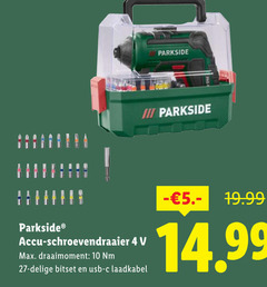  4 10 27 parkside iii accu schroevendraaier draaimoment bitset usb laadkabel 