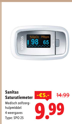 klik op dit plaatje voor een vergroting en voor vergelijkbare aanbiedingen gerelateerd aan
4 25 65 sanitas saturatiemeter medisch hulpmiddel weergaves 4 25 65 sanitas saturatiemeter medisch hulpmiddel weergaves