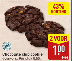  2 100 natur chocolate chip cookie ovenvers stuk 