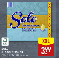  3 120 solo zachte tissues balsem lotion xxl xx fsc www.fsc.org pack 