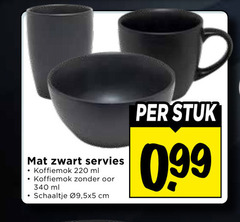  mat zwart servies koffiemok ml oor schaaltje 9 cm stuk 99 