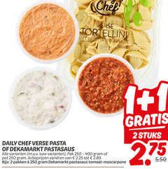  1 2 250 400 chef verse spinazie daily pasta pastasaus luxe pak pot varieeren pakken tomaat mascarpone stuks 
