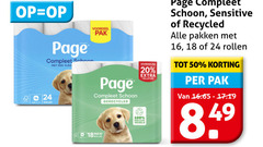  page toiletpapier 16 18 20 24 50 100 rollen voordeel pak schoon gerecycled maxi vezels sensitive recycled pakken 