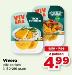  2 plantaardige kipkrokant schnitzel vegetarische kaas vivera pakken 