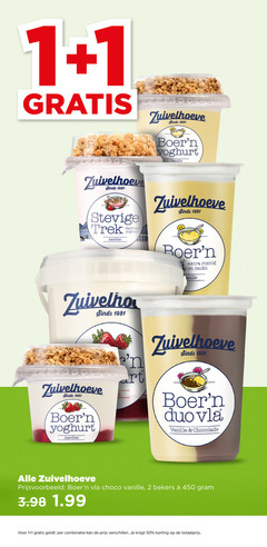  1 2 50 450 zuivelhoeve yoghurt vanille trek aardbei halfvolle romig zacht art duo vla chocolade choco bekers combinatie 