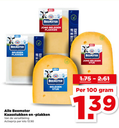  beemster kaasplakken kaas 100 48 belegen jong be stuk kaasstukken versafdeling actieprijs kilo 