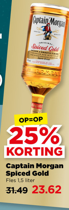  2 25 captain morgan original spiced gold spirit at fles 1 5 liter 