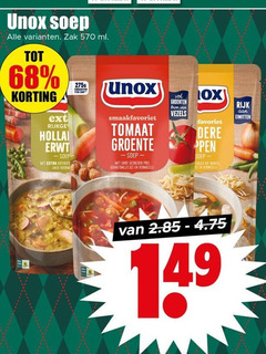  unox soep zak ml hollands erwt katenspek tomaat groente groenten vezels favoriet pen rookworst grof gesneden prei gehaktballetjes vermicelli rijk eiwitten 