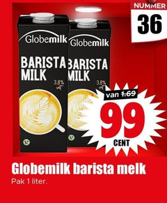  1 36 99 globemilk barista milk vet 3 8 nummer cent melk pak liter 
