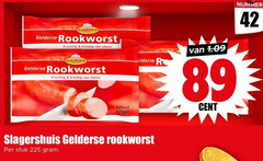  42 225 slagershuis gelderse rookworst kruidig r inhoud cent stuk nummer 