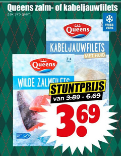  queens zalm kabeljauwfilets zak vries vers huid filets wilde 