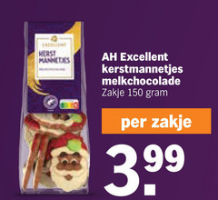  chocolade 150 kerst excellent kerstmannetjes melkchocolade zakje 3.99 