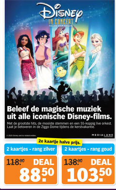 klik op dit plaatje voor een vergroting en voor vergelijkbare aanbiedingen gerelateerd aan
2 55 disney concert follow your dreams beleef magische muziek iconische films hits stemmen koppig live orkest ziggo kerstvakantie 2e kaartje halve kaartjes rang zilver goud deal 2 55 disney concert follow your dreams beleef magische muziek iconische films hits stemmen koppig live orkest ziggo kerstvakantie 2e kaartje halve kaartjes rang zilver goud deal