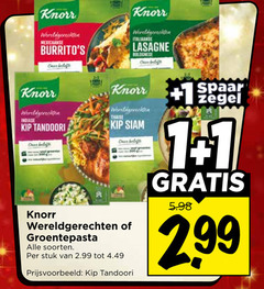  1 knorr wereldgerechten mexicaanse indiase kip tandoori italiaanse lasagne bolognese spaar zegel siam one groentepasta soorten stuk 