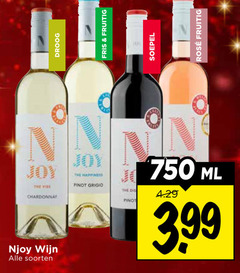  rode wijn witte 750 droog chardonnay njoy soorten joy happiness pinot grigio fris fruitig soepel ml 3.99 rosee 