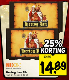  18 24 25 30 nix18 alcohol hertog jan pils krat 