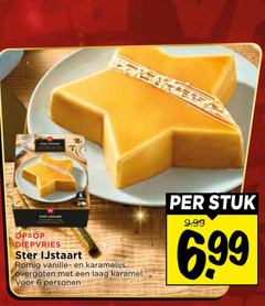  6 diepvries ster ijstaart romig overgoten laag karamel personen stuk 