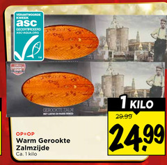  1 kweek gecertificeerd asc-aqua.org gerookte zalm kilo warm zalmzijde ca. 