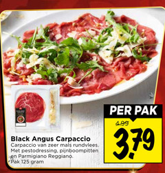 klik op dit plaatje voor een vergroting en voor vergelijkbare aanbiedingen gerelateerd aan
carpaccio black angus rundvlees pestodressing pijnboompitten parmigiano reggiano pak carpaccio black angus rundvlees pestodressing pijnboompitten parmigiano reggiano pak