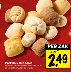  broodjes 15 partymix mix minibroodjes thuis bakken zak stuks 