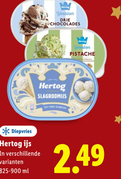  hertog ijsspecialiteit yssalon drie chocolades pistache diepvries ijs ml slagroomijs 
