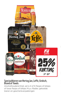  brand hertog jan grolsch leffe speciaalbieren krat bier 4 6 10 25 texels speciaalbier grand prestige kroonjuweel rijk palet kruidige karamel briar abdijbier blonde blond vanille clou subtiel vleugje meesters kanon meesterschap rijke herfstbok b blikjes radler bieren geschenkverpakkingen 
