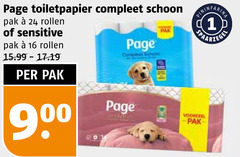 page toiletpapier 1 16 24 schoon pak rollen sensitive voordeel 90 