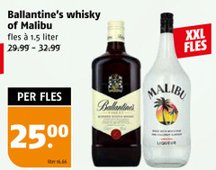  ballantines malibu likeur whisky fles liter finest sumer scotch xxl liqueur 