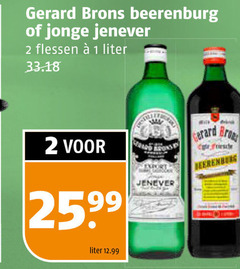  1 2 gerard brons beerenburg jonge jenever flessen liter 25 99 export 