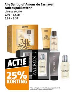  1 25 amour carnaval cadeaupakketten soorten 5.99 patron luxury giftset for men filiaal hurdegaryp vlieland assortiment 