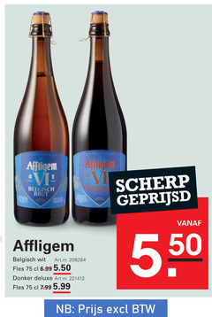  affligem speciaalbieren belgisch brut edition wit fles donker 5.99 scherp geprijsd 