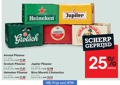  grolsch amstel heineken jupiler birra moretti krat bier 24 25 30 pilsener scherp geprijsd 