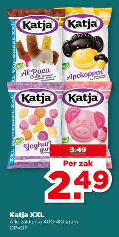  katja drop snoep xl voordeel xxl cola winegums kersen citroensmaak mega apekoppen yoghurt gum zak zakken 