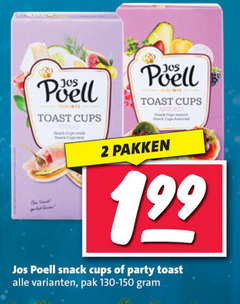  jos poell toast 2 cups code snack cape art back cage pakken party pak 