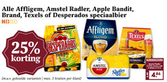  affligem texels desperados brand blikjes bier krat speciaalbieren 3 6 25 33 amstel radler apple bandit speciaalbier nix18 original blond kratten 0.0 skuumkoppe citroen pak 