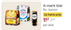  grolsch blikjes bier grimbergen blond peroni nastro azzurro merk kanon 2e halve stuk 