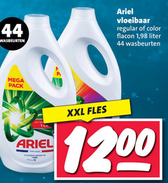  ariel wasmiddel 1 44 wasbeurten vloeibaar regular color flacon liter mega pack action la xxl fles 