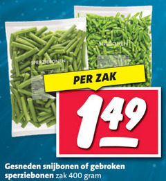  sperziebonen snijbonen 400 bonen zak gesneden gebroken 