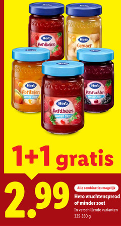  hero jam 1 aardbeien gember abrikozen minder zoet bosvruchten combinaties vruchtenspread 