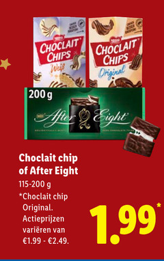  after eight chocolade 200 choclait chips original chip varieeren 