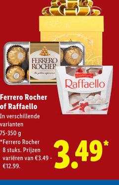  raffaello ferrero rocher chocolade 8 stuks varieeren 