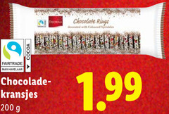 200 favorna chocolate rings fairtrade max havelaar chocolade- kransjes g 1.99 