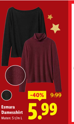  damesshirts esmara damesshirt maten l 5.99 