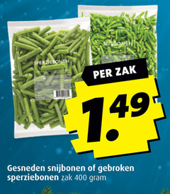  sperziebonen snijbonen 400 zak gesneden gebroken 