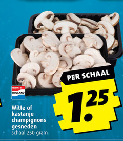  kastanjechampignons champignons 250 holland witte kastanje gesneden schaal 