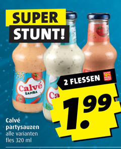  calve snacksaus 2 10 320 super samba partysauzen fles ml flessen 