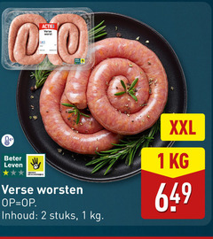  1 2 verse worst xxl beter leven dieren bescherming worsten inhoud stuks 