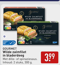  zalmfilet 2 300 stuks finest cuisine wilde bladerdeeg dillesaus nutri score ge gesneden blokken gecertificeerd duurzame visserij www.msc.org nl gourmet minimaal dille inhoud 